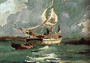 Winslow Homer Sailing painting